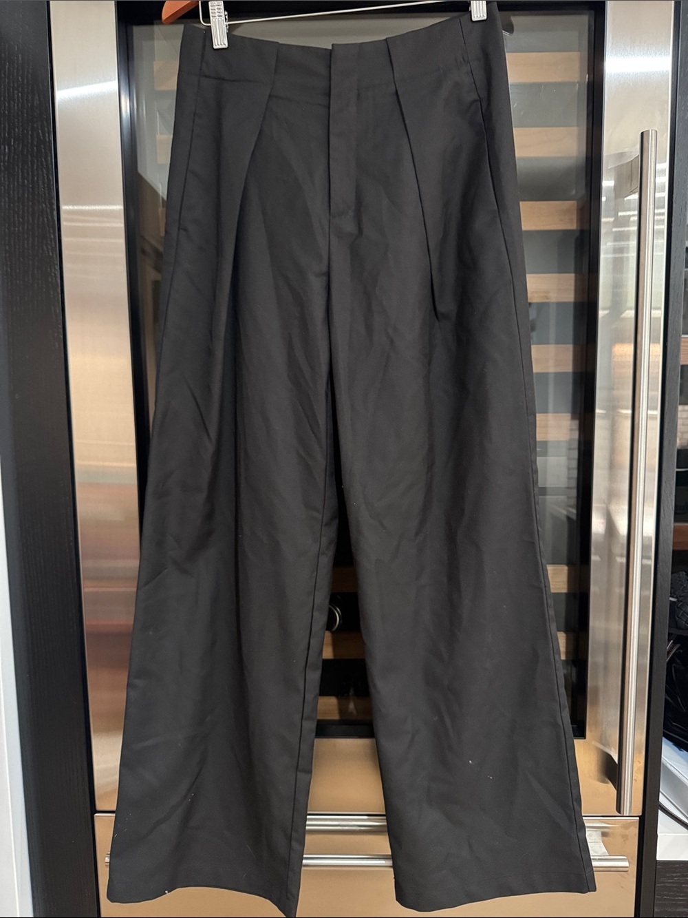 Commense Black Wide Leg Pleated Trousers Size M - Picture 2 of 5
